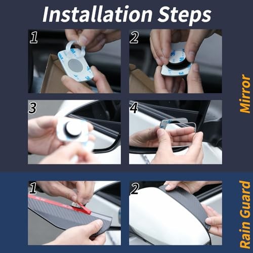 Blind Spot Mirrors, Side Rear View Mirror Rain Visor Guard, Split type - C