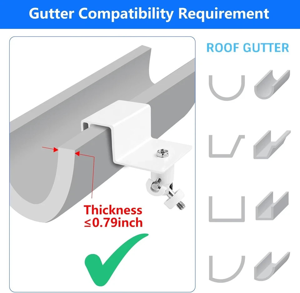 2Pack Gutter Mount Compatible with Eufy Security Solocam S220/C210, Eufycam 2C/2