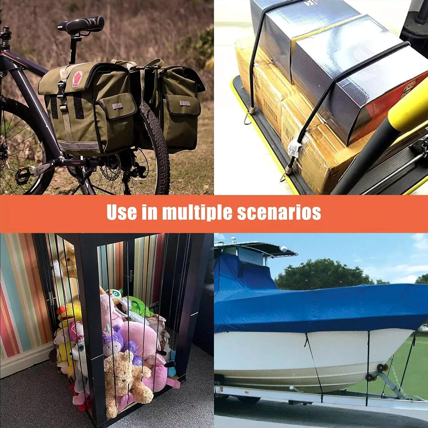 8mm HEAVY DUTY BLACK MARINE GRADE BUNGEE CORD Tarp Tie Down Strap 12-20-24-30-40