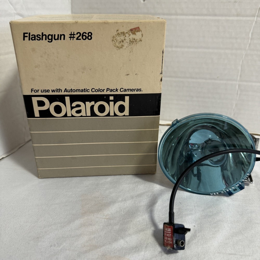 Vintage Polaroid Flashgun #268 Untested with/ Box and Manual