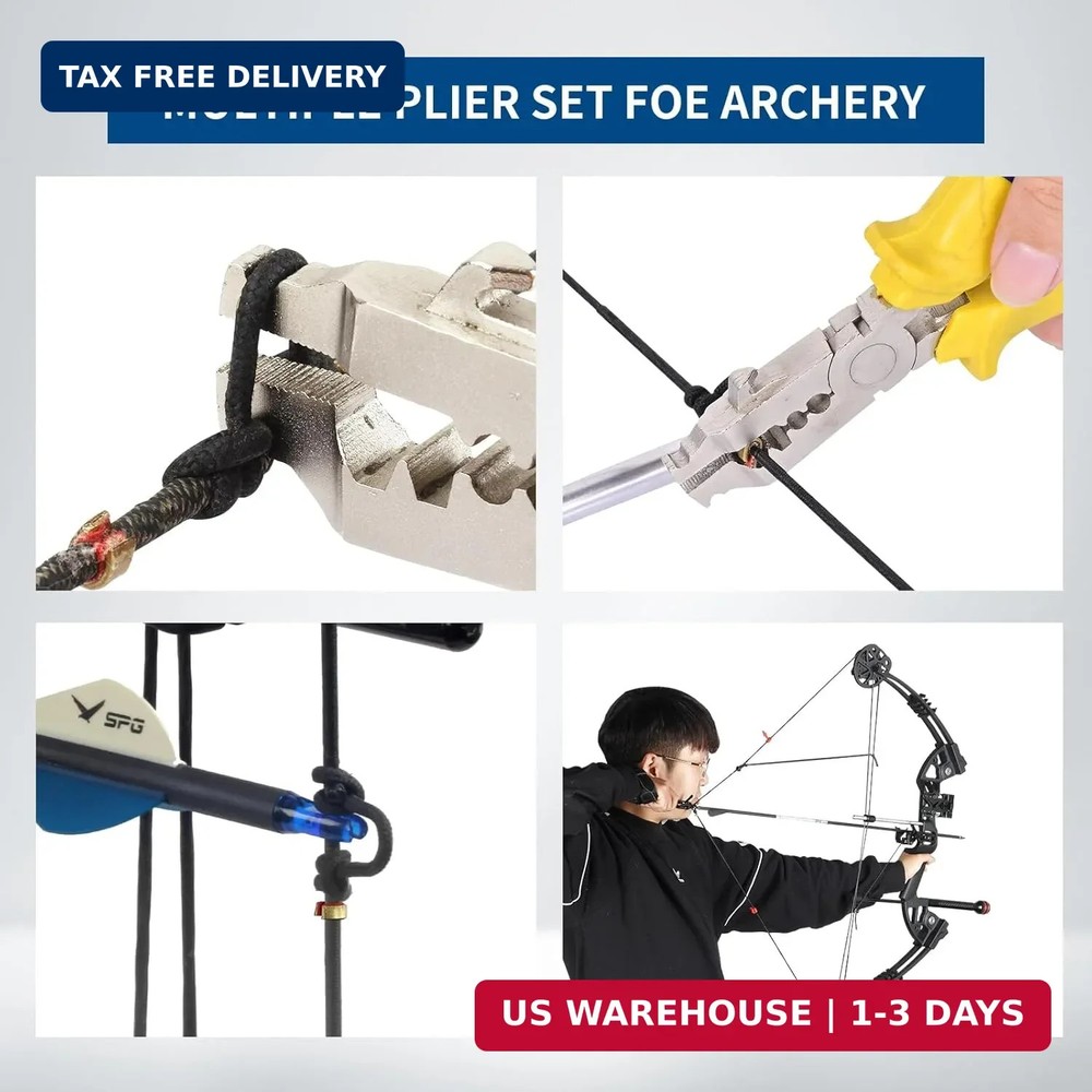 SPG Bow String Nock Point Pliers - D Loop Pliers with D Loop Material for Compou