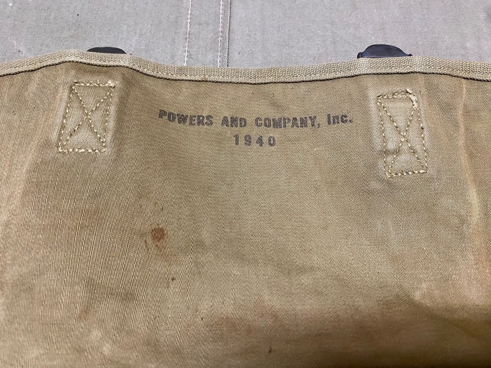 ORIGINAL WWII US AIRBORNE PARATROOPER M1936 MUSETTE JUMP BAG- 1940 POWERS CO