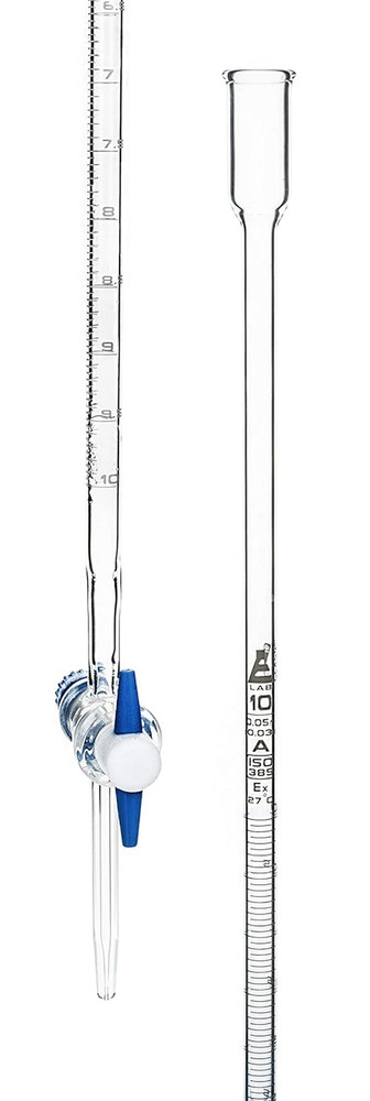 Micro Burette, 10Ml - ASTM, Class A, ±0.02Ml Accuracy - Borosilicate Glass - Str