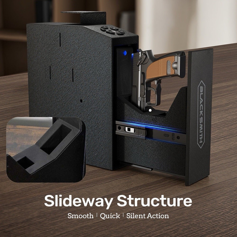 Blacksmith Pistol Safe, Slider, Fingerprint, APP Quick Access