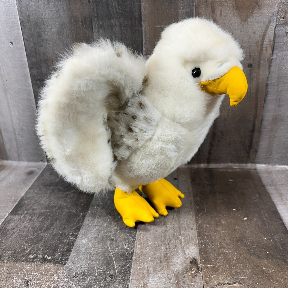 White Spotted Plush Bird - Eagle, Falcon, Owl - Poseable