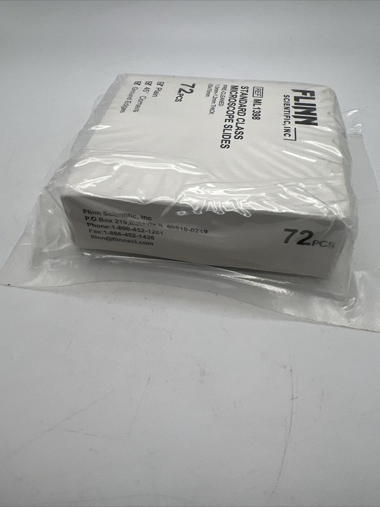 Flinn Scientific ML1398 Standard Class Microscope Slides Pre-cleaned 72 pcs