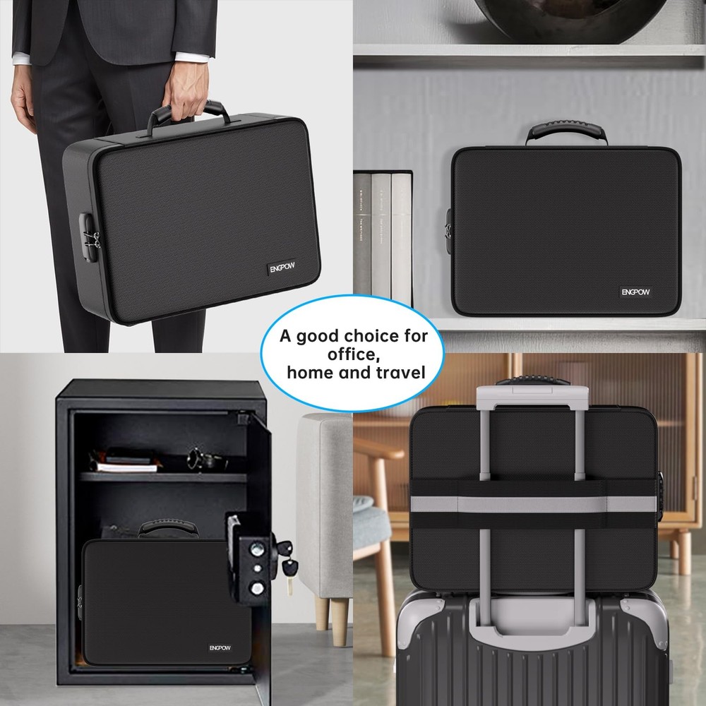 Fireproof Document Box with Lock 5200℉ Soft Case Fireproof Box with 25 Colorf...