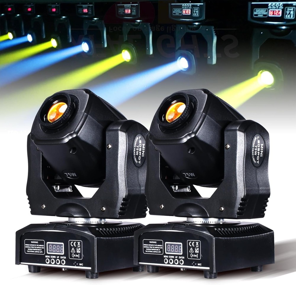 DJ Moving Head Lights 75W 2 Pack Stage DMX