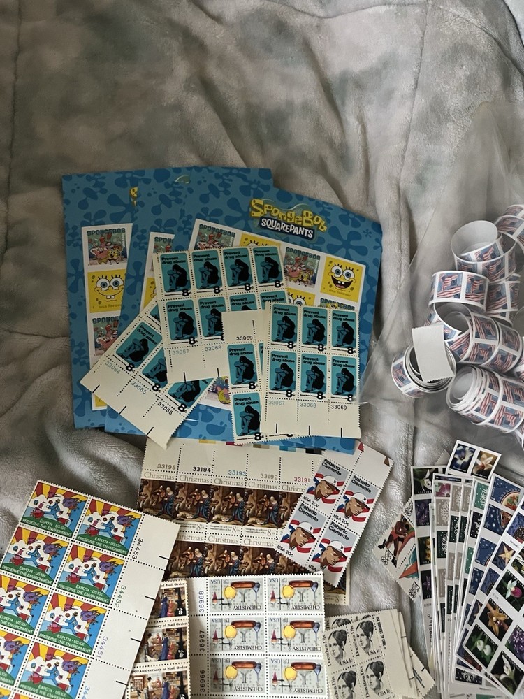 Vintage US Mint stamp Postage Lot face value $150+ sheets partial rolls