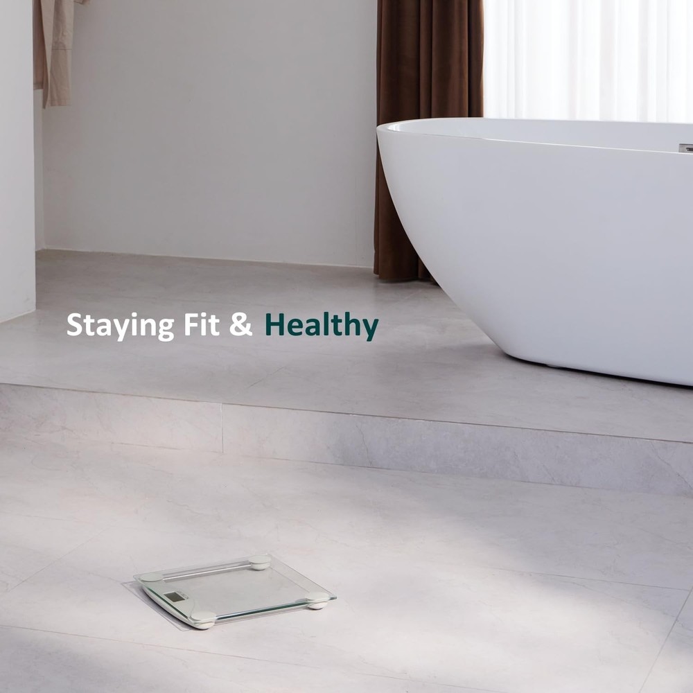 Precision Digital Bathroom Scale, 330 lb Capacity - High Accuracy LCD Display