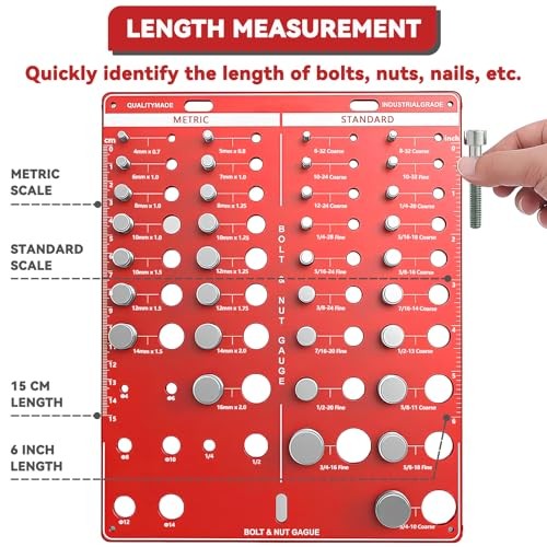 42 Nut and Bolt Thread Checker, Bolt Size and Thread 42 Thread Checker - Square