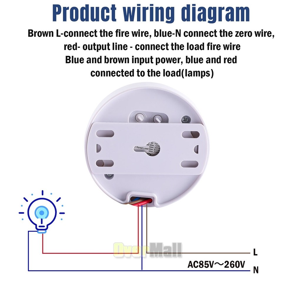 High Sensitivity Ceiling Mount Mini Sensor Switch For Led Lights TIME/LUX Adjust