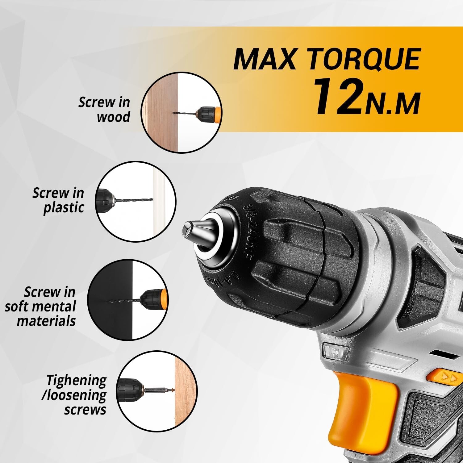 DEKO 126 Pcs Power Tool Combo Kits with 8V Cordless Drill Set