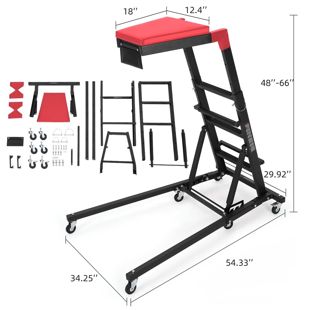 Topside Automotive Engine Creeper ,Adjustable Foldable Creeper with Padded Deck