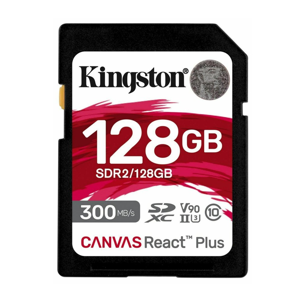 Kingston Canvas React Plus 128GB U3 V90 SDXC UHS II SD Card 2 Pack Bundle