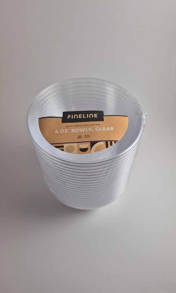Fineline 6 oz. Clear Plastic Bowels 20 count
