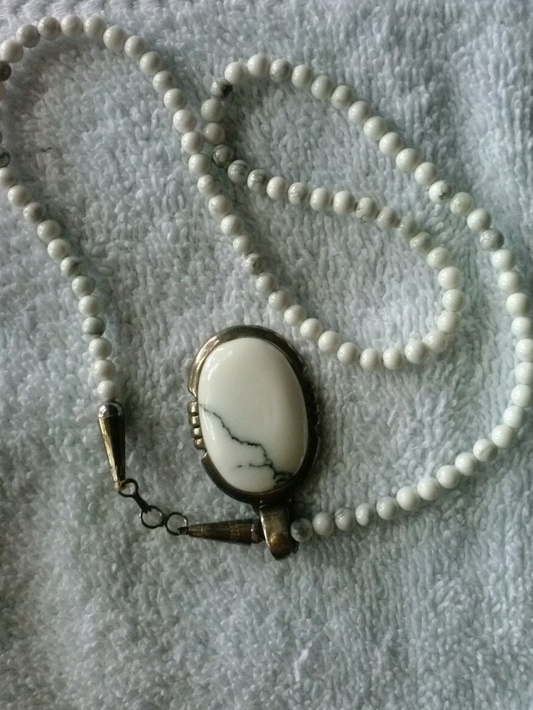 Native American White Turquoise Necklace