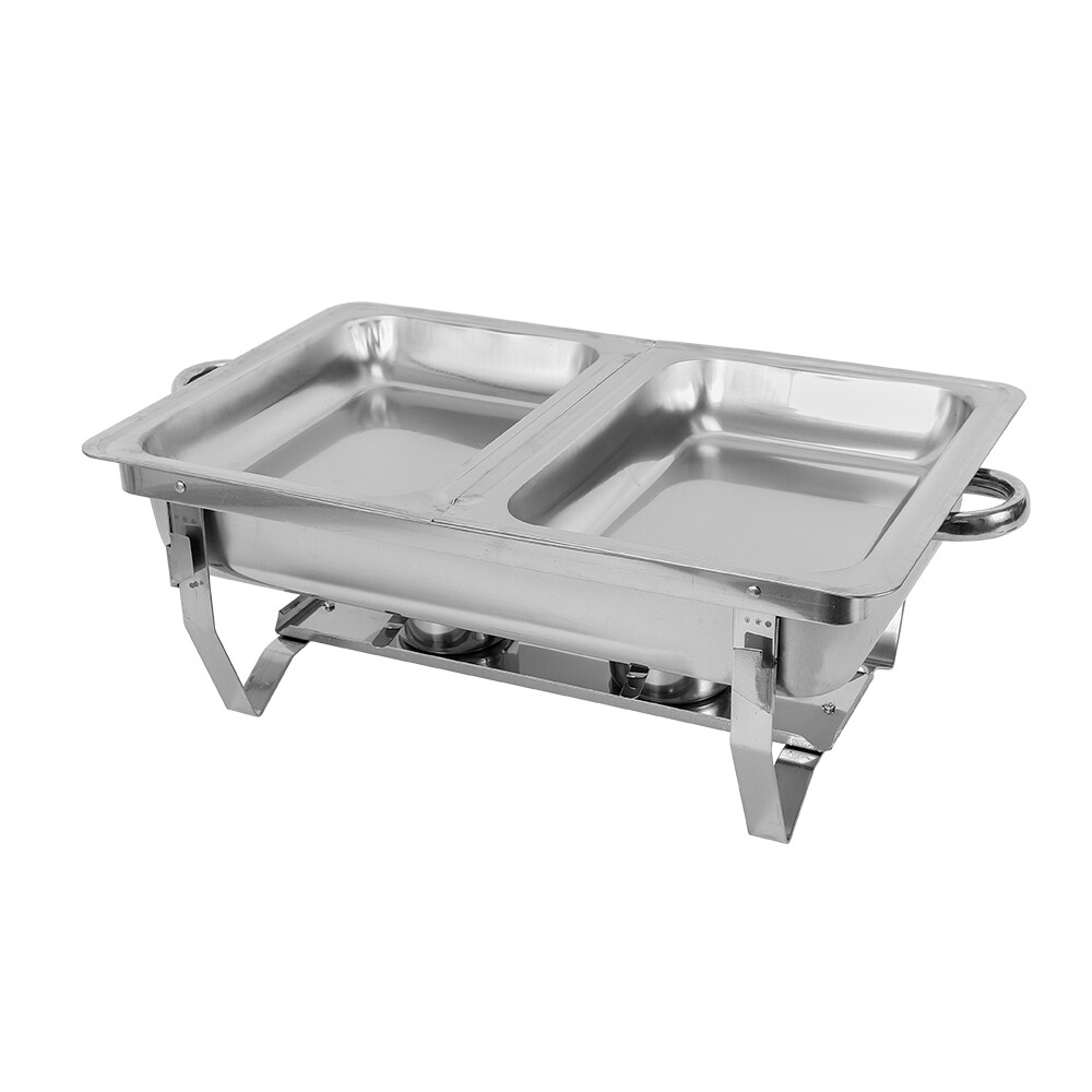 Folding Dining Stove Stainless Steel Chafing Dish Rectangular Food Warmer