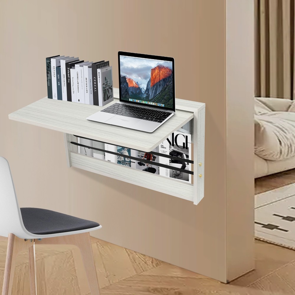 Folding Wall Table, Fold Down Table Wall Mounted, Round Corners Folding Table.