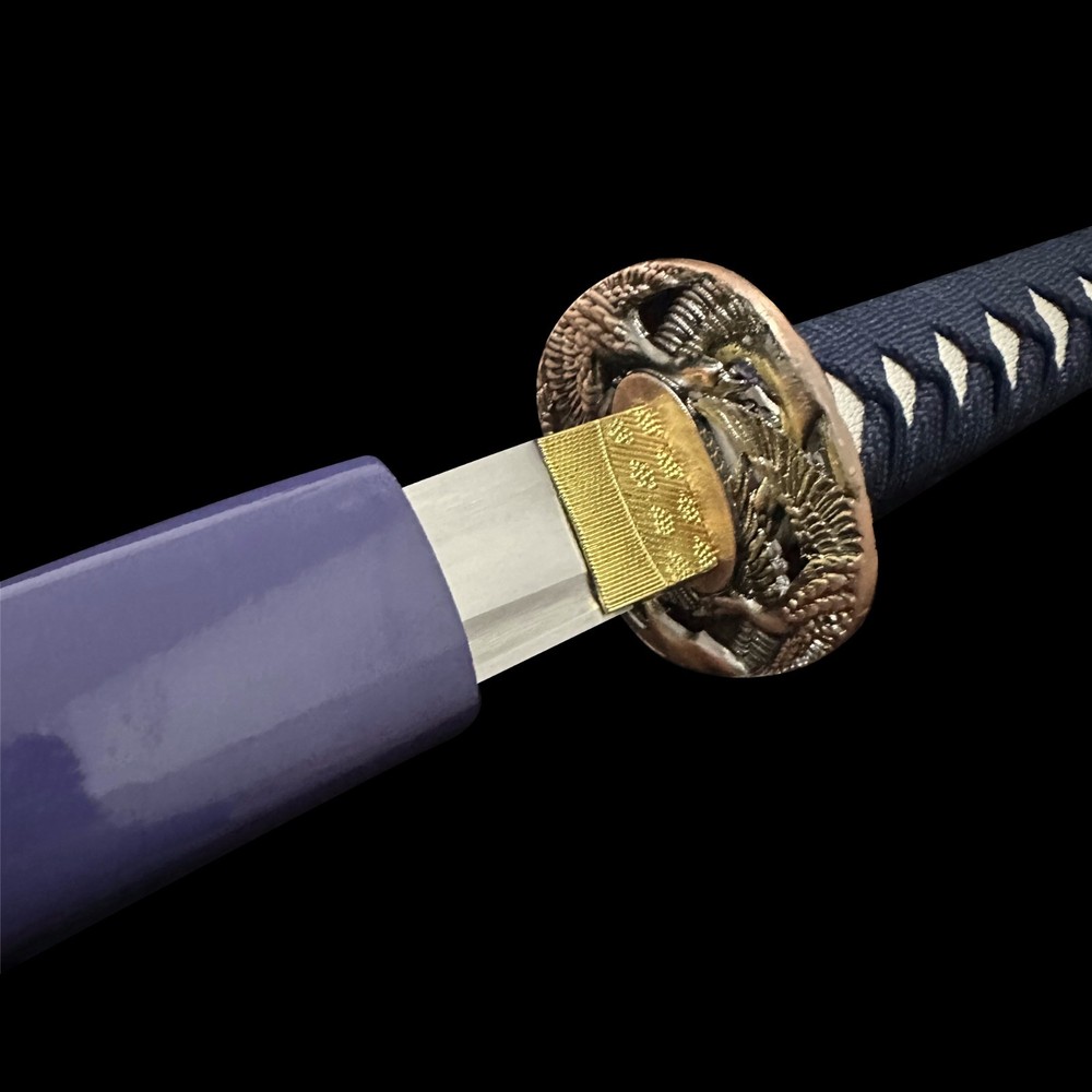 Purple Saya Samurai Katana Sword Unsharpened
