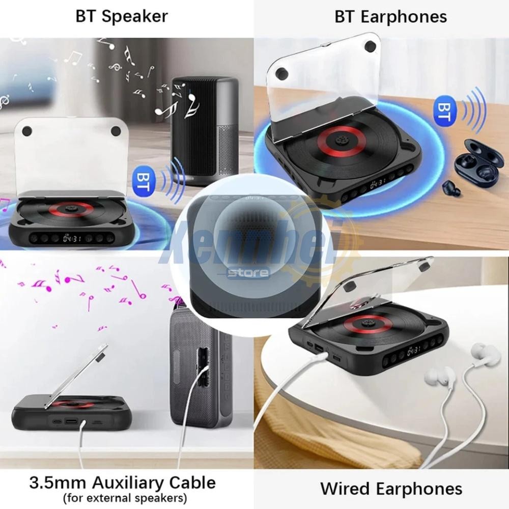 Portable CD Player Personal CD Players with Bluetooth Rechargeable Black US
