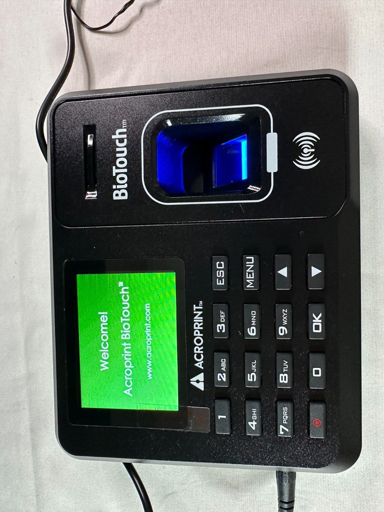 Acroprint BioTouch Black Self-Contained Automatic Biometric Fingerprint Scanner