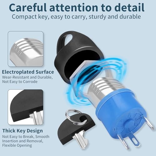 Replacement Ignition Switch with 2 Keys for Mobility Scooter - On/Off Switch