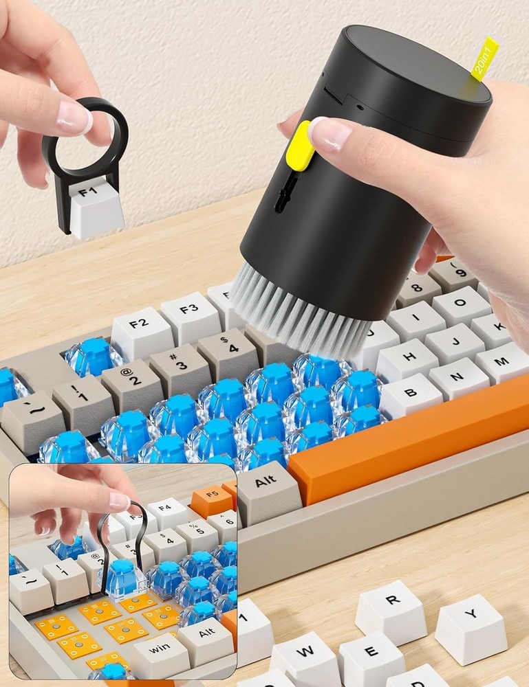 Keyboard Cleaner Kit, Electronics Cleaning Kit with Retractable Big Brush, Po...
