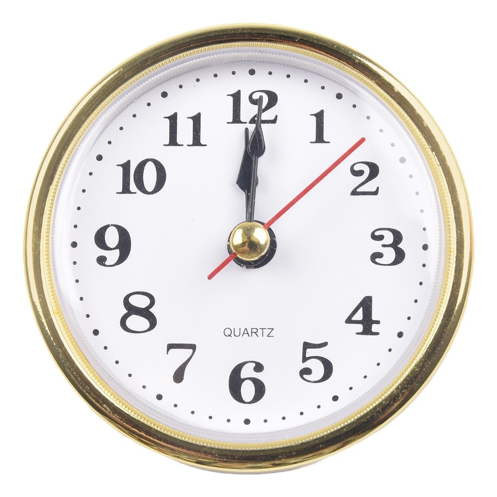 Reliable Timekeeping 65MM Quartz Clock Insert with Gold Arabic Numbers