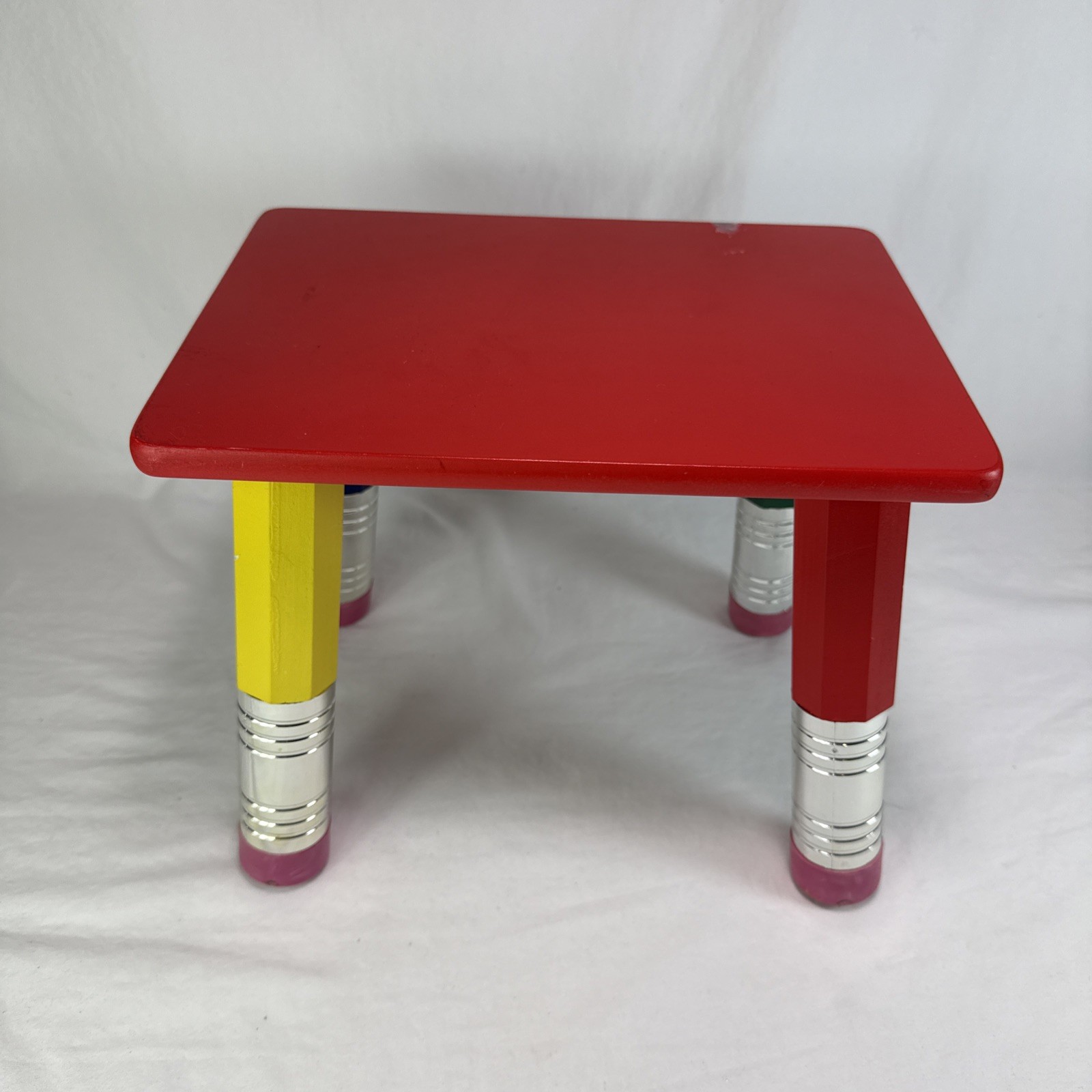 Vintage Unique Pierre Sala 1980s Crayons Pencil Wood Retro Color Block Stool HTF