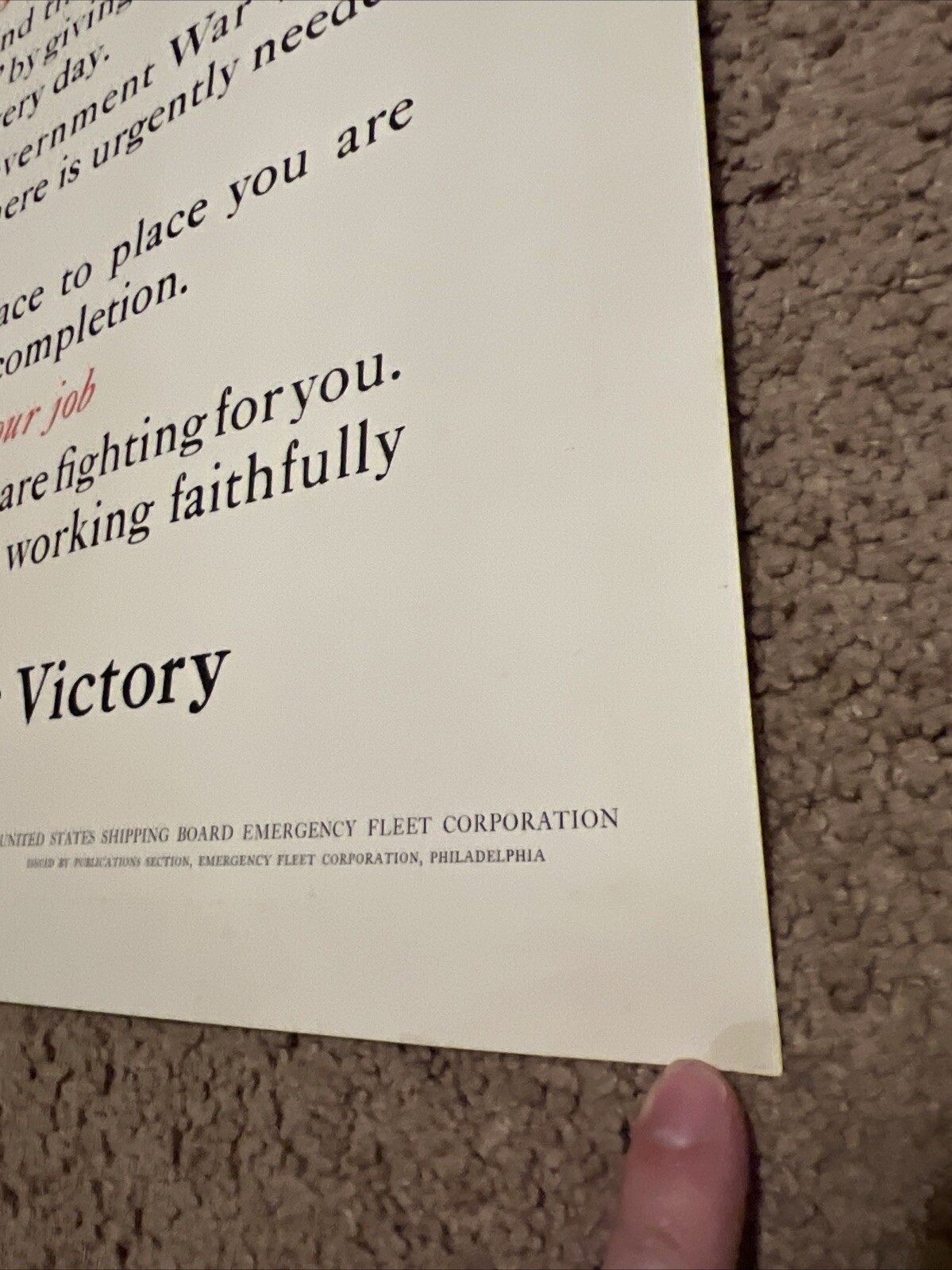 WWI Poster The Ships Are Coming Original Victory