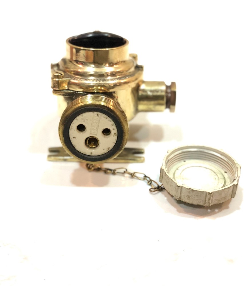 Brass Ship Switch & Socket – Original Industrial Nautical Electrical Fixture
