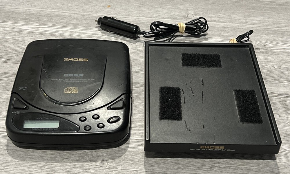 KOSS Portable CD Player DAC Working Model CDP408CP Discman Walkman W/ Stabilizer