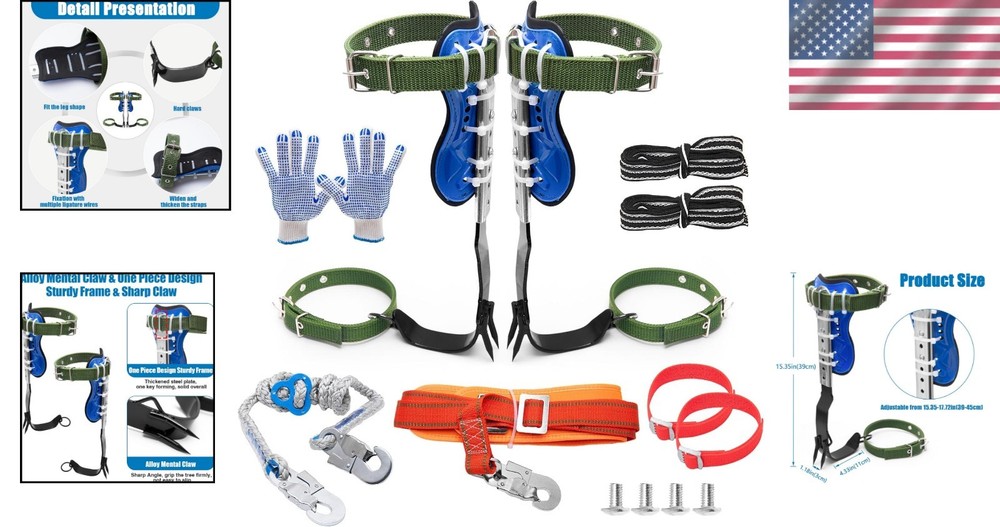 Versatile Tree Climbing Gear with Adjustable Fit - Perfect for Work and Play