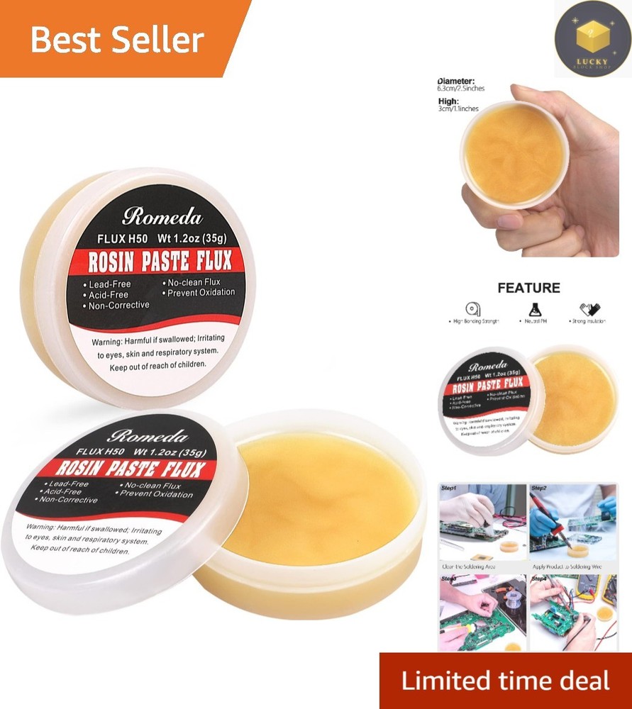 Versatile 2 Jar Solder Flux Paste for Lead-Free Electronics - Safe and Reliable