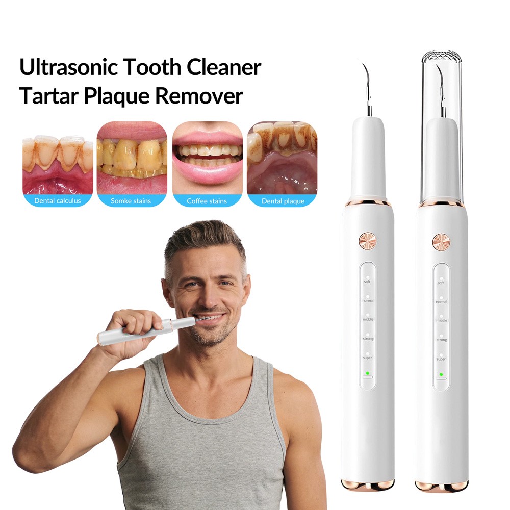 Professional Ultrasonic Tooth Vibrator Remove Stains Sensitive Gum Friendly