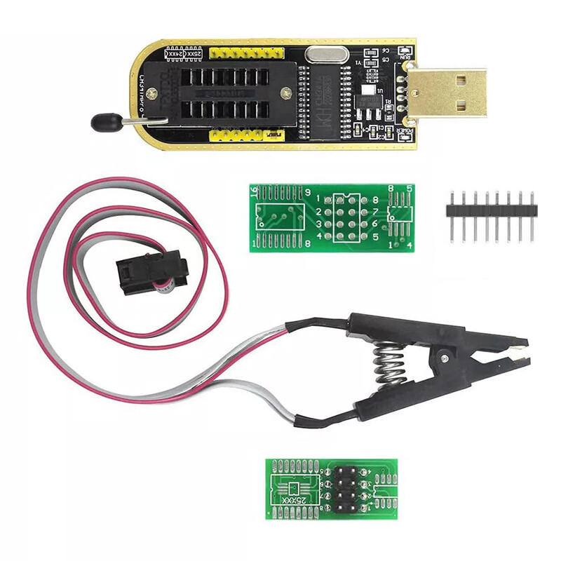 CH341A BIOS USB Programmer Flasher Writer 24 25 Series EEPROM SOP Clip Adapter