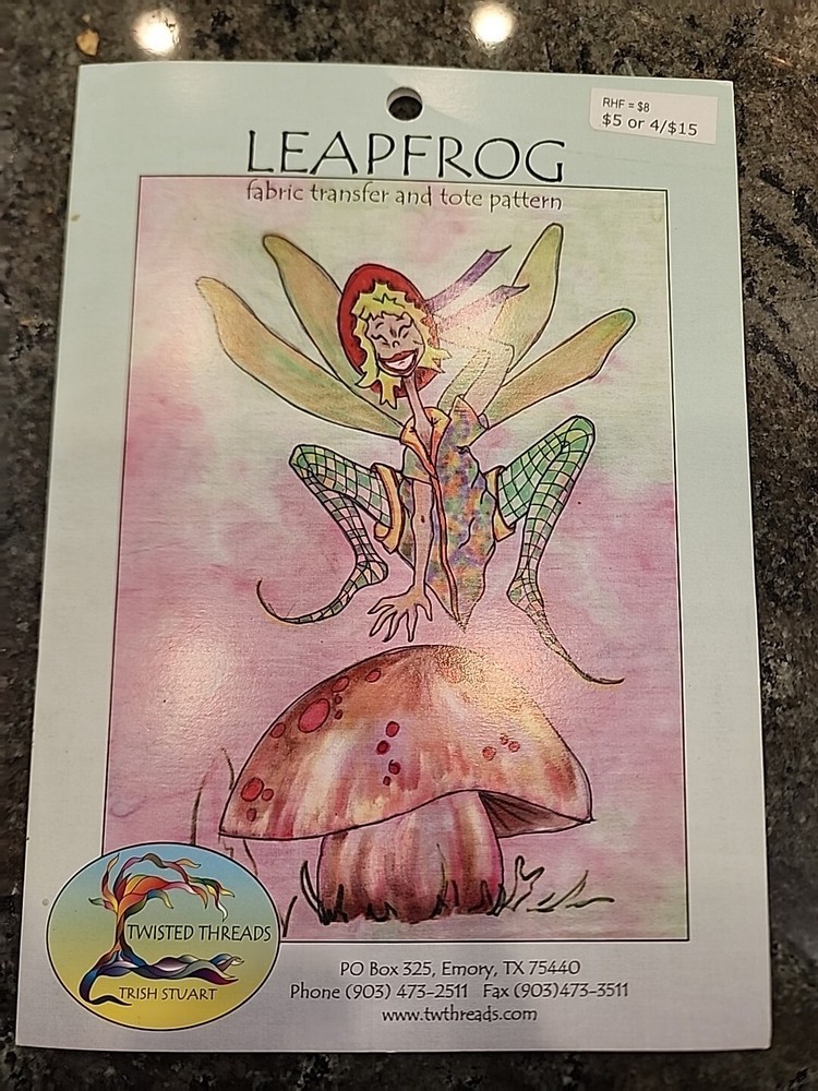 🌟 LeapFrog Fabric Transfer And Tote Pattern Twisted Threads Trish Stuart  (i6)
