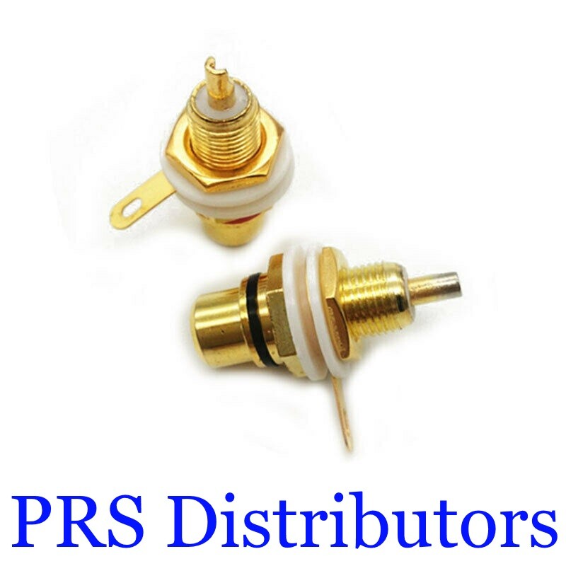 Gold Audio Socket RCA Terminal Connector Female Jack Chassis Panel Mount 1 Pair