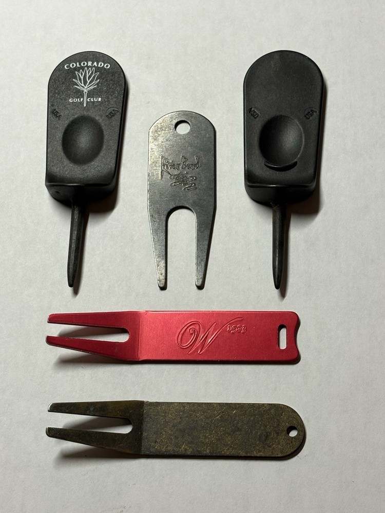 (5) Rare Golf Divot Tools - A Nice Group!