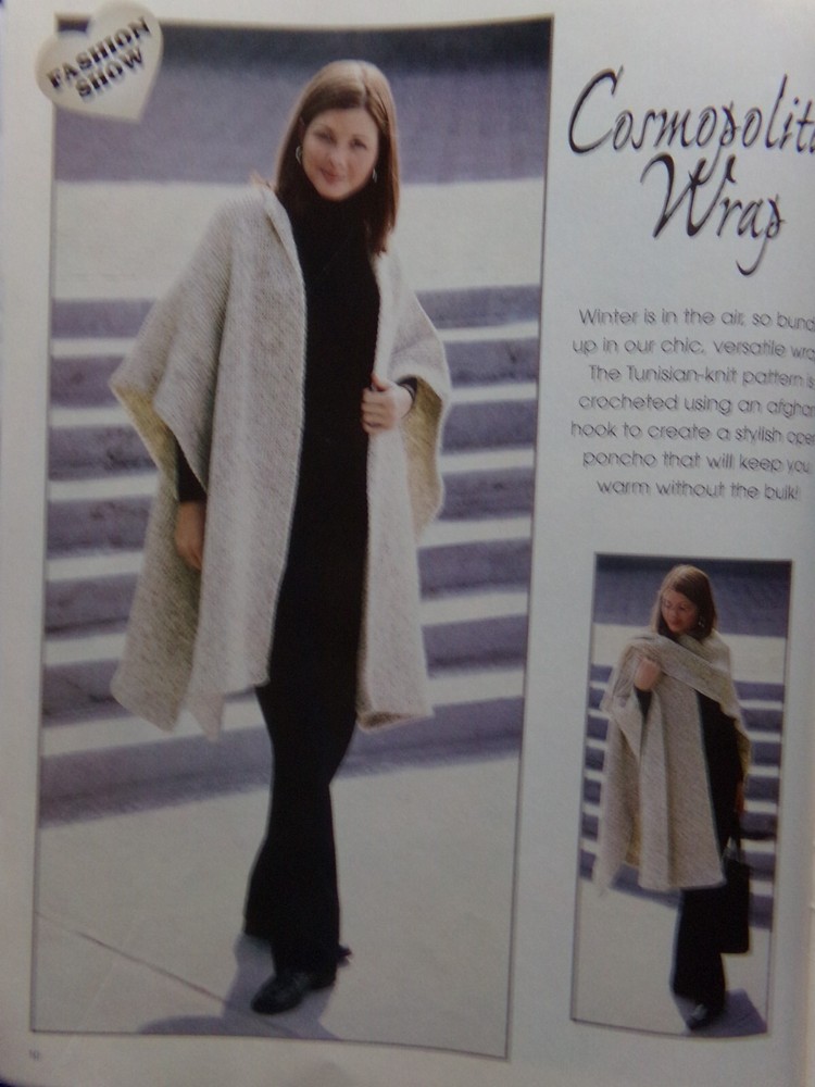 Cosmopolitan wrap (afghan hook)  (#9347-10) vintage crochet  pattern