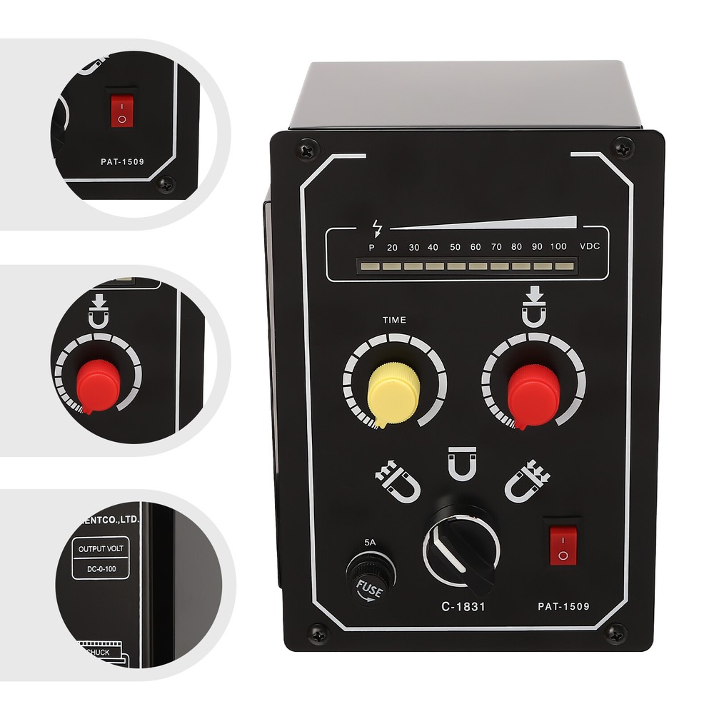 0-100V 5A DC Electro Magnetic Chuck Controller Magnetic Force Adjustable 110V