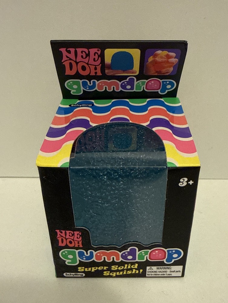 Nee Doh 💙 Gumdrop Textured Sensory Toy w/Super Solid Squish 2.25" Blue