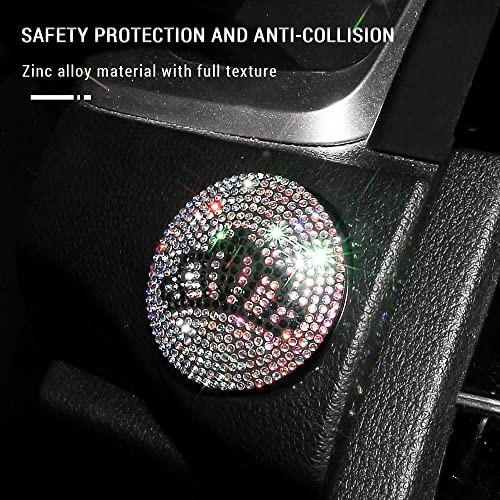 Bling Crown Push Start Button Cover, Car Engine Button Cover Bling Car Silver