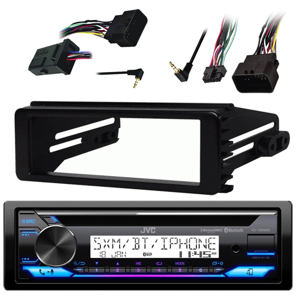 JVC Bluetooth CD Receiver, Dash Kit, Handlebar Control (Harley FL 1998-2013)