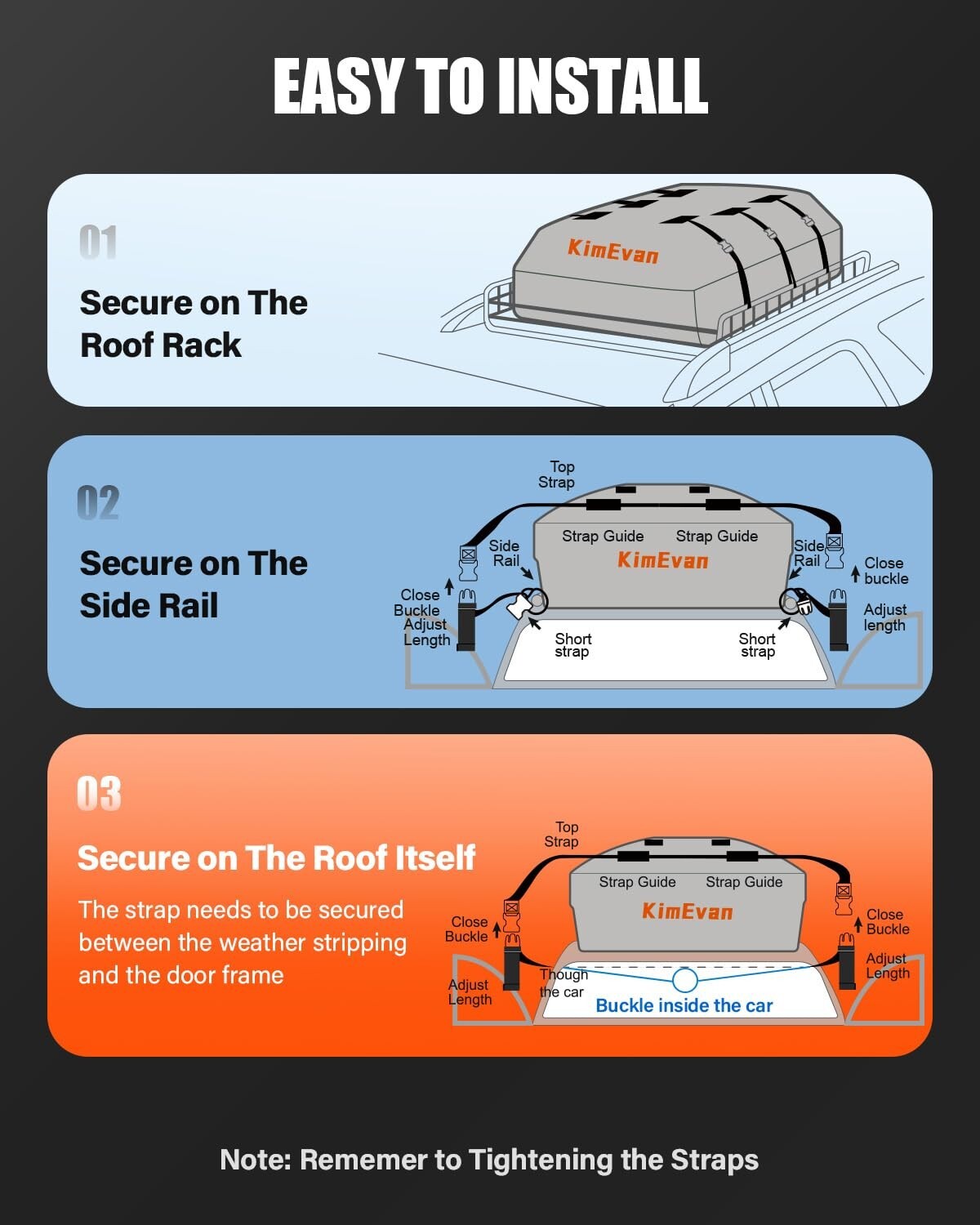 Waterproof Rooftop Cargo Carrier Bag 15 Cubic Feet Car SUV Roof Top Storage