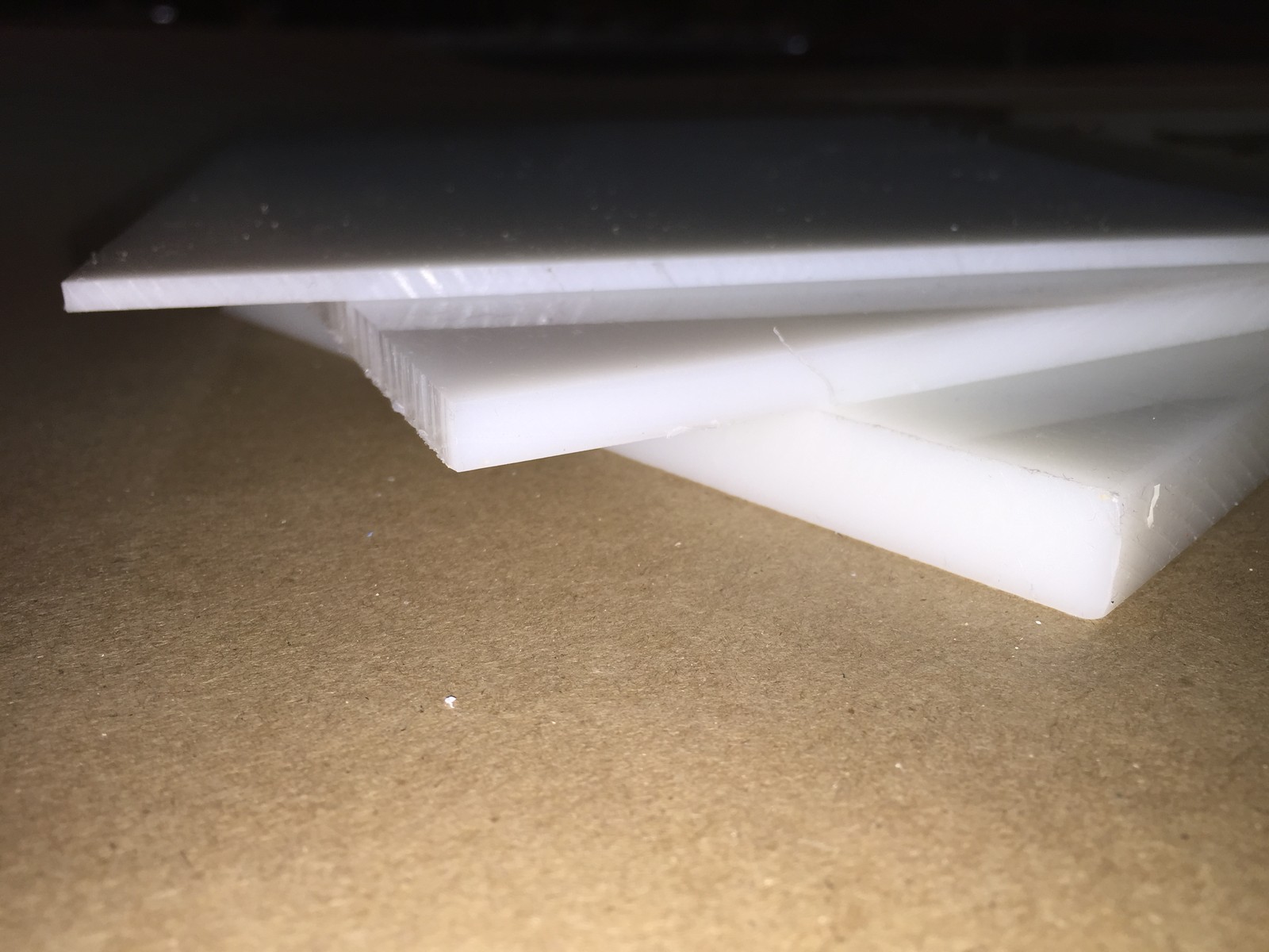 (1 pk) Natural HDPE Plastic Sheet 1/8" x 12" x 12" (.125")