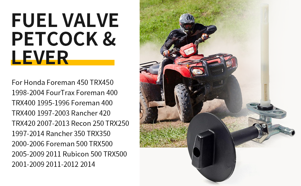 Fuel Valve Petcock & Lever Screw For Honda Recon 250 TRX250 1997-2014