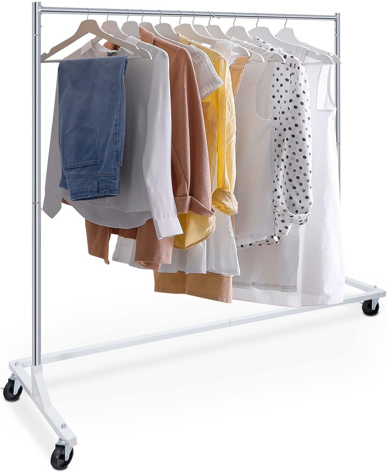 Commercial Clothes Rack Z Base Garment Rack Industrial Clothing Rack on Wheels
