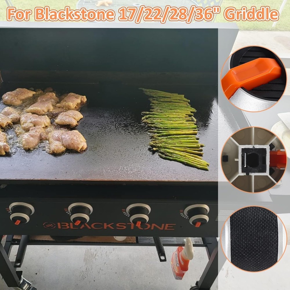 Gas Griddle Grill Orange Knobs Replacement for Blackstone, 2 Burner Control Knob
